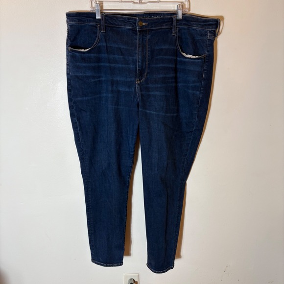 American Eagle Super Hi-Rise Jegging Dark Wash Next Level Stretch Jeans Size 24 - Picture 1 of 5